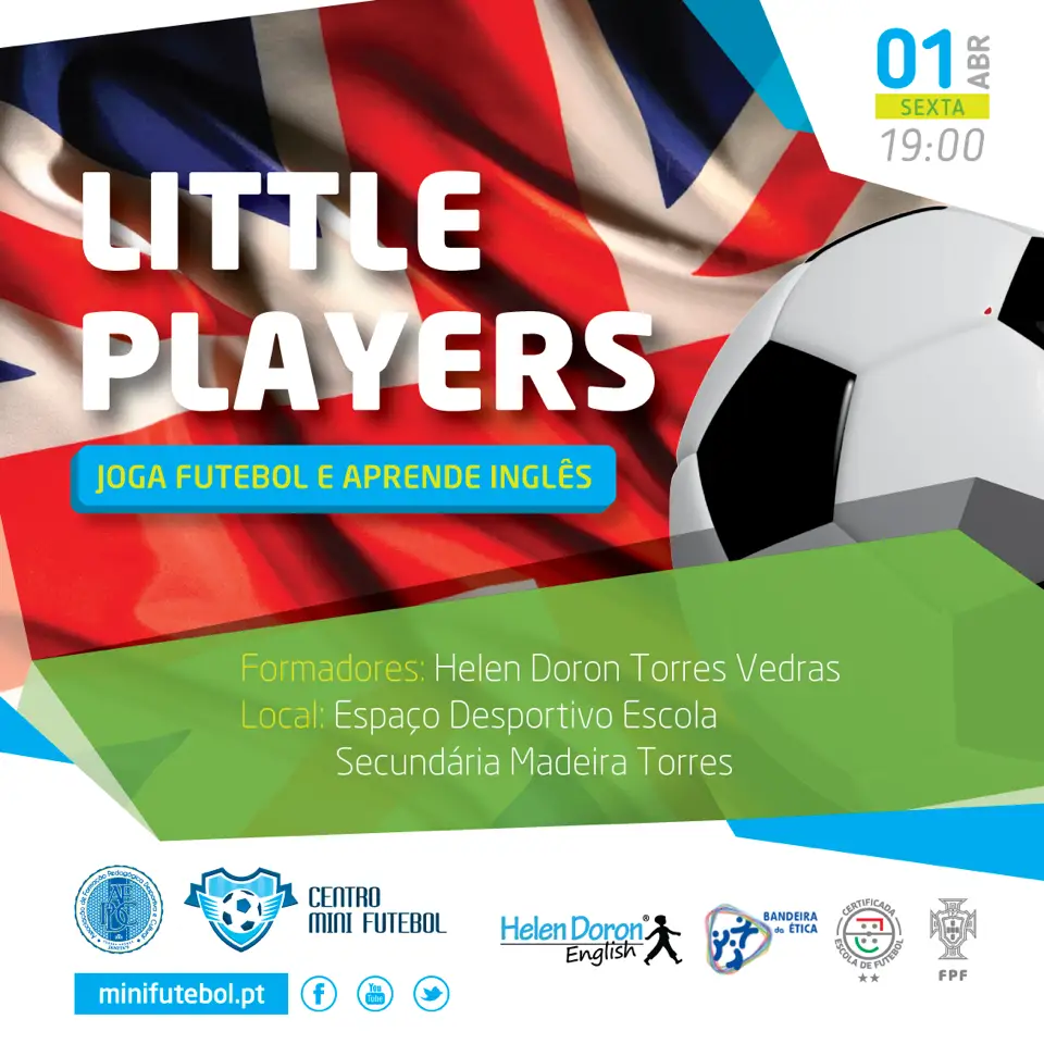 Cartaz do treino Little Players com a Helen Doron